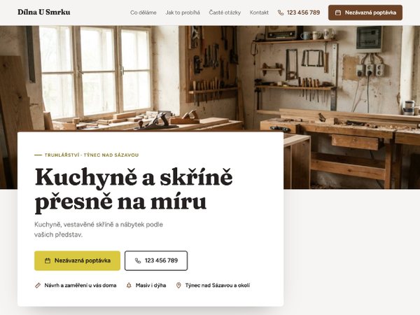 Náhled webu Dílna U Smrku