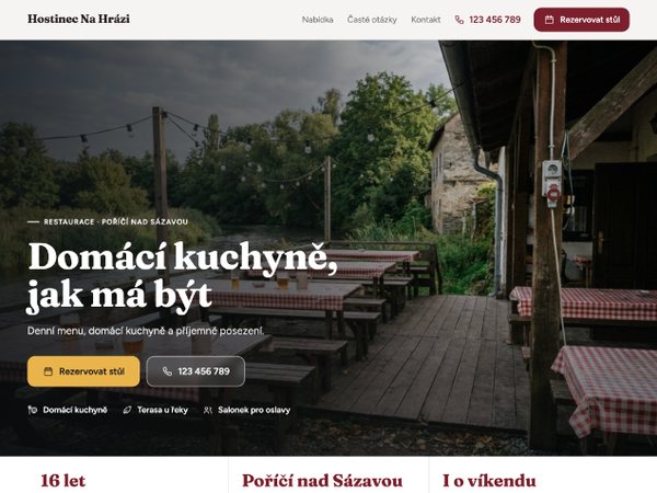 Náhled webu Hostinec Na Hrázi